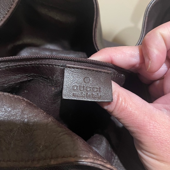 Vintage Gucci Leather Bamboo Top Handle Xl Crossbody Bag - Picture 12 of 16